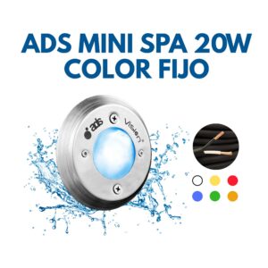 Lámpara Sumergible ADS MINI SPA 20W 12cm 12V. Color fijo