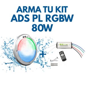 Kit Lámpara Sumergible ADS PL RGBW 80W 27cm. Multicolor + blanco