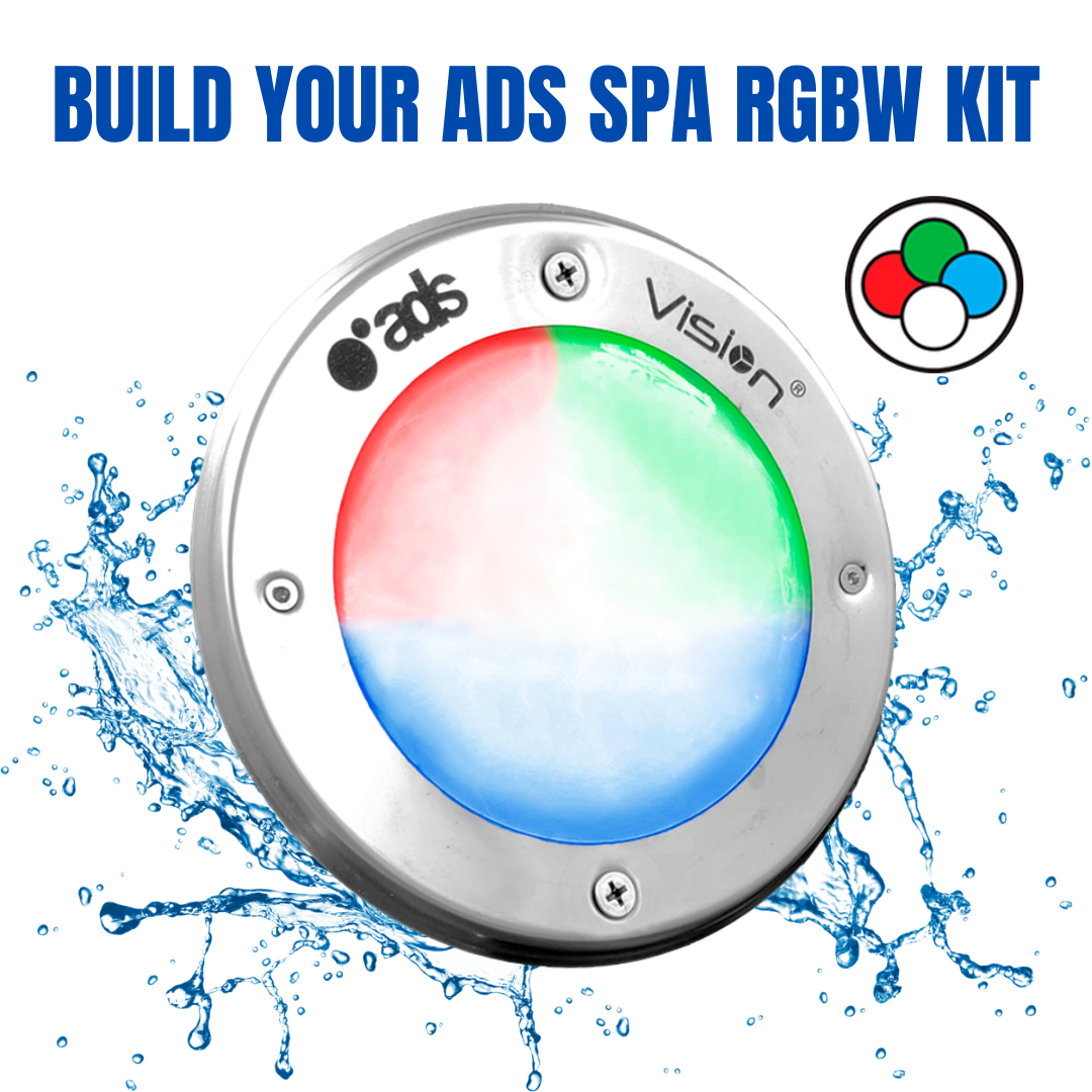 Kit Lámpara sumergible ADS SPA RGBW 50W 16cm. Multicolor + blanco