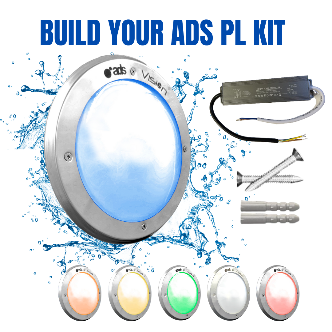 Kit Lámpara Sumergible ADS PL 80W 27cm. Color Fijo